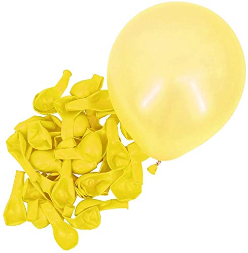 100 Piezas Globos Latex de colores variados para Bebe Año Cumpleaños,Niño Bautizos Comunion Baby Shower Azul,Bodas Aniversario Graduacion Fiesta Arco Decoracion (amarillo)