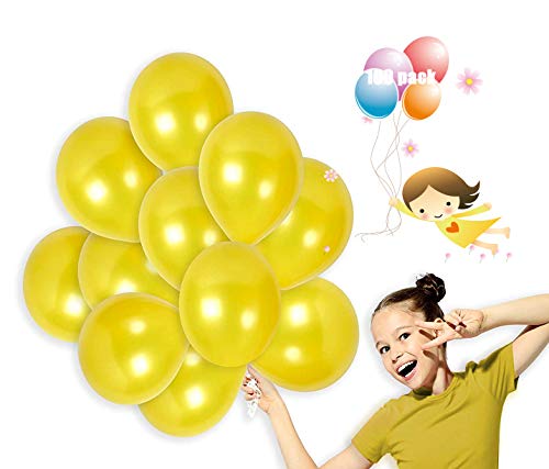 100 Piezas Globos Latex de colores variados para Bebe Año Cumpleaños,Niño Bautizos Comunion Baby Shower Azul,Bodas Aniversario Graduacion Fiesta Arco Decoracion (amarillo)