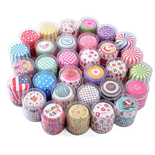 100 unids moldes para magdalenas cupcakes capsulas reposteria diseños ideales magdalenas, pasteles, bombones, dulces, manualidades, fiestas, celebraciones, de CHIPHOME