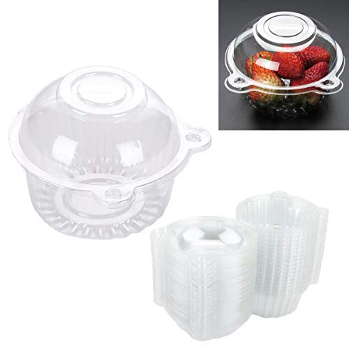 100pcs Contenedores de Plástico,Caja Transparente Desechable de Plástico para Cupcakes,Diseño de Cabeza de Gato,Caja Individual de Plástico Transparente,Envases de Plástico para Alimentos con Tapas