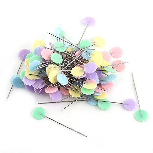 100pcs Pines de Patchwork Flores Cabeza Pines de Costura Agujas para Tejer (Costura Quilting Accesorios DIY Craft Herramientas