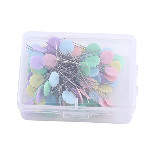 100pcs Pines de Patchwork Flores Cabeza Pines de Costura Agujas para Tejer (Costura Quilting Accesorios DIY Craft Herramientas