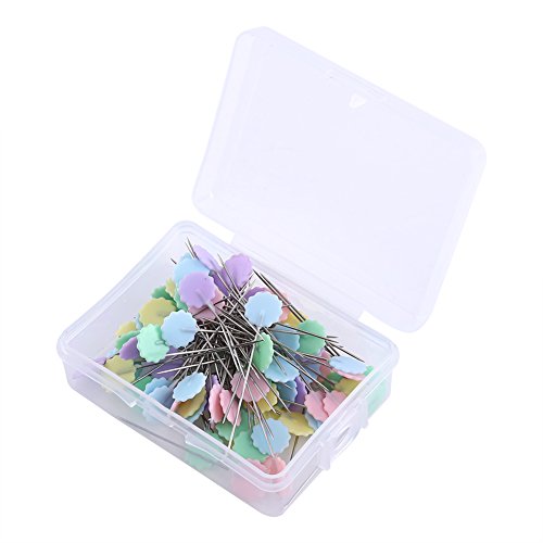 100pcs Pines de Patchwork Flores Cabeza Pines de Costura Agujas para Tejer (Costura Quilting Accesorios DIY Craft Herramientas