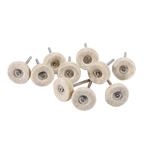 10PCS 25MM Rueda de Pulido Lana de Fieltro Pulido Broche Rodillos Rueda de Molino con Mango Herramienta Rotativa