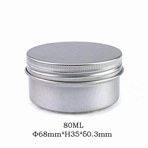 10pcs de aluminio Latas 80ml latas de aluminio con tapón de rosca redondo de acero de almacenamiento tarros recipientes con tapas de tornillo cosmética recargable Contenedores