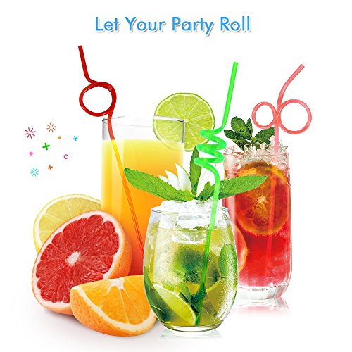 10pcs Pajitas, PVC pajas de Beber pajas rizadas Locos Coloridas del Lazo pajas de Bucle de consumición Reutilizables para la Fiesta del Verano