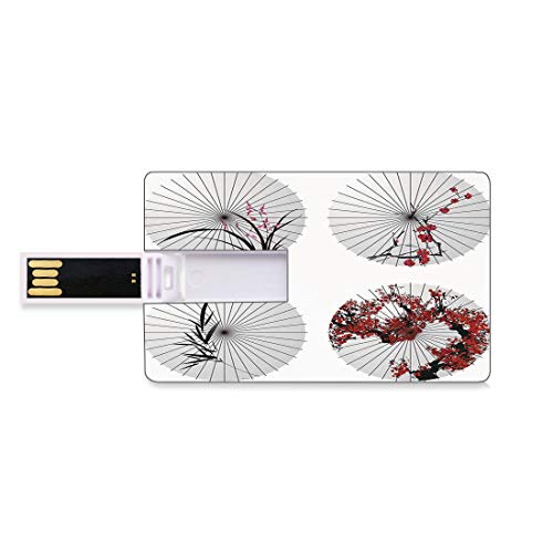 128G Unidades flash USB flash Decoración del apartamento Forma de tarjeta de crédito bancaria Clave comercial U Disco de almacenamiento Memory Stick Grupo de sombrillas étnicas con líneas florales arr