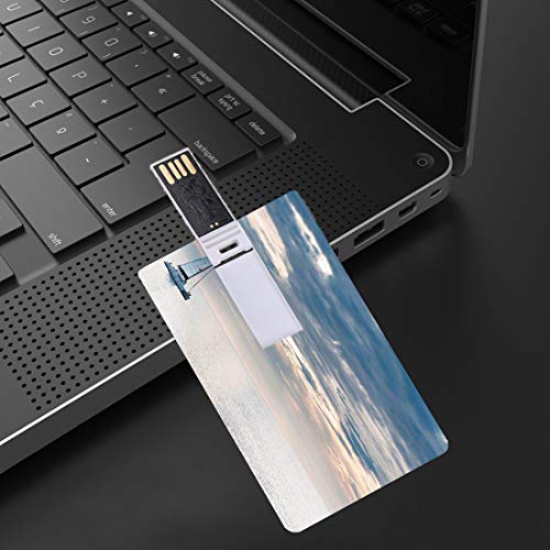 128G Unidades flash USB flash Decoración náutica para veleros Forma de tarjeta de crédito bancaria Clave comercial U Disco de almacenamiento Memory Stick Yate de vela en el tiempo de la mañana en el m