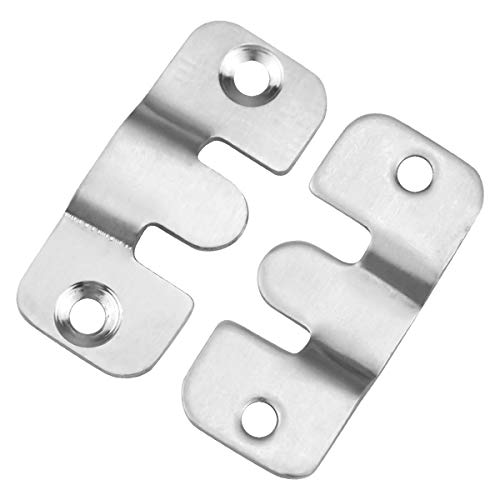 12pcs Colgar Cuadros, 45x20mm inoxidable Acero Pared Soporte de imagen,Oculto Enclavamiento Hebilla,Clip Z Enclavamiento Muebles Conector para Colgar y Marcos de Fotos Espejo