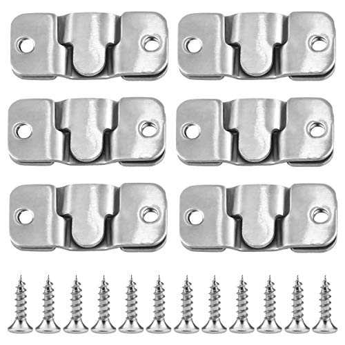 12pcs Colgar Cuadros, 45x20mm inoxidable Acero Pared Soporte de imagen,Oculto Enclavamiento Hebilla,Clip Z Enclavamiento Muebles Conector para Colgar y Marcos de Fotos Espejo