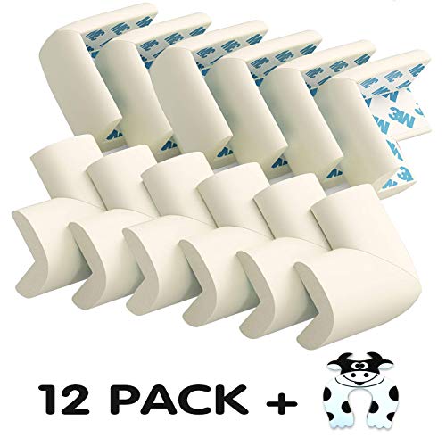 12pcs Protector de Esquinas Bebes y Niños Protecciones para bebés, Espuma Suave Protectores de Seguridad para Mesas Esquina y Aualquier Tipo de Muebles Anti-colisión Esquineras Cojines Protectores