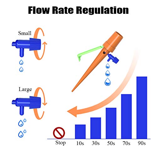 15 Picos de Riego por Goteo Automático Para Plantas, Con Sistema de Riego de Plantas de Liberación Lenta Con Interruptor de Válvula de Control Para Plantas de Interior y Exterior