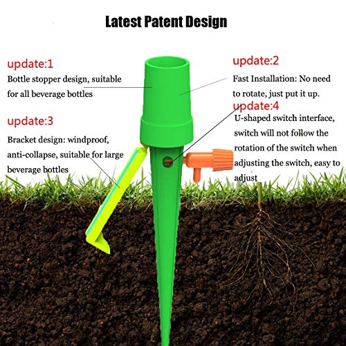 15 Picos de Riego por Goteo Automático Para Plantas, Con Sistema de Riego de Plantas de Liberación Lenta Con Interruptor de Válvula de Control Para Plantas de Interior y Exterior