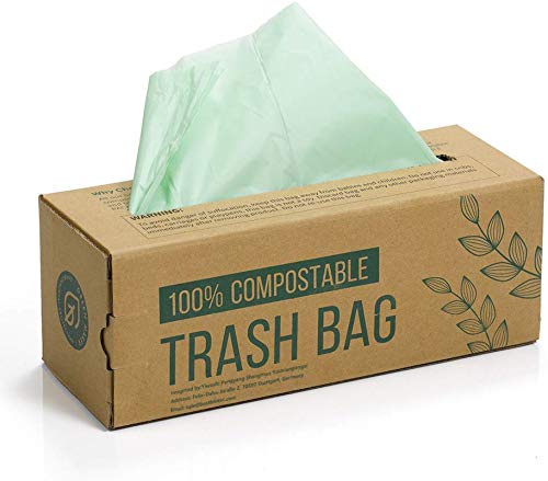 150 Bolsas Compost Liners Bolsas para residuos de cocina de 6L, 8L, 10L Bolsas 100% biodegradables hechas de almidón de maíz con Certificación EN13432 (10L)