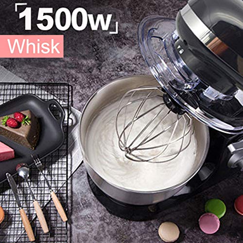 1500W 4L Tazón de acero inoxidable Cocina de 6 velocidades Mezclador de soporte de comida Crema Batidor de huevo Batidora Mezcladora de masa Máquina para hacer pan (Rojo y Plata) ESjasnyfall