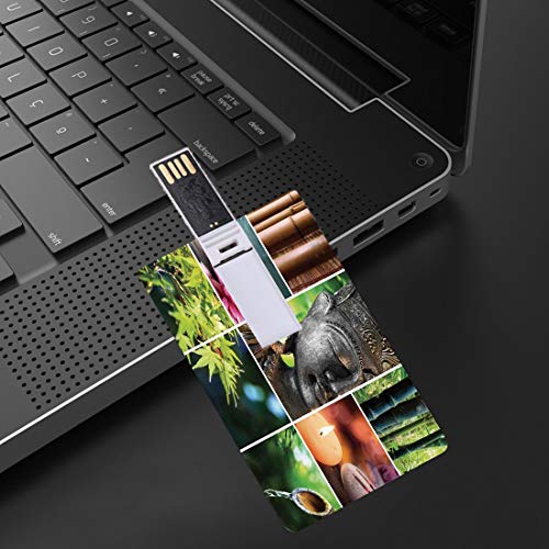 16 GB Unidades flash USB flash Decoración de spa Forma de tarjeta de crédito bancaria Clave comercial U Disco de almacenamiento Memory Stick Cultura oriental Tema mosaico Velas aromáticas Sonidos de a