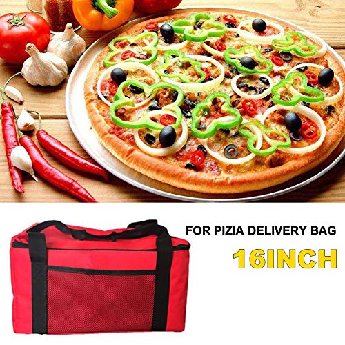 16 pulgadas de salida de la pizza bolsa,con aislamiento de picnic fresco bolso,Bolsa portátil de entrega de alimentos Fiestas/picnic/Beach para mantener la comida caliente/ColdTransport,42×42×23cm