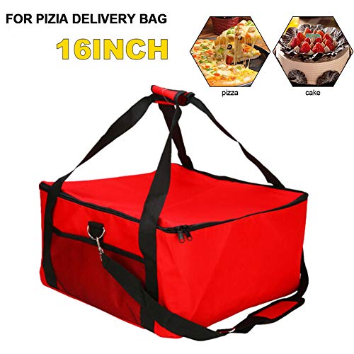 16 pulgadas de salida de la pizza bolsa,con aislamiento de picnic fresco bolso,Bolsa portátil de entrega de alimentos Fiestas/picnic/Beach para mantener la comida caliente/ColdTransport,42×42×23cm