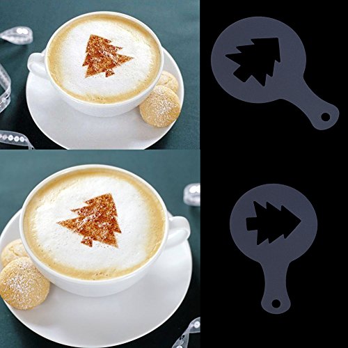 16 Unids Conjuntos de Plantillas de Café de Plástico de Café Plantilla de Decoración de Molde Capuchino Chocolate Latte Strew Pad Arte DIY Molde herramientas