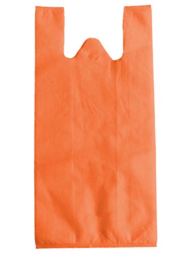 170 bolsas de tela no tejida para transportar bolsas de comestibles, reutilizables, ecológicas, reciclables, en paquete de 2 kg (L. 16 pulgadas x 8 pulgadas x 13 pulgadas, naranja)