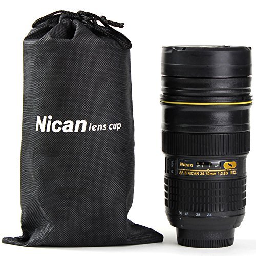 1x MUG Botella Isotérmica Tipo Lente Nikon 24 70 Vaso de Lápices