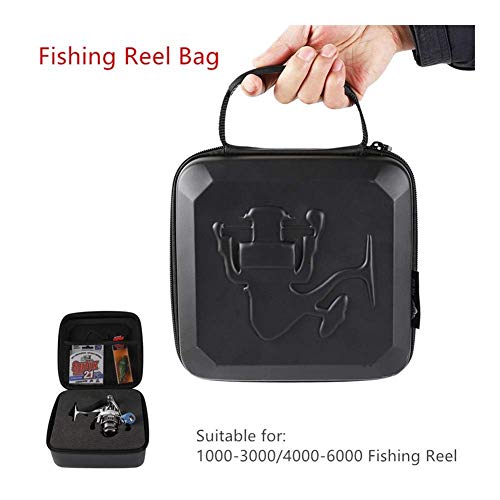 1yess Portable de la Pesca Carrete EVA Bolsa de Giro de la Rueda Caja de Almacenamiento de protección a Prueba de Golpes Equipos de Pesca de Almacenamiento Caso (Color : S)