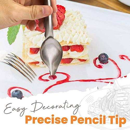 2 Juegos De 4 Cucharas De Decoración De Dibujo Culinario Profesional, Juego De Lápices De Arte Para Salsas Con Mango Cómodo Para Platos Decorativos, Pasteles, Postres