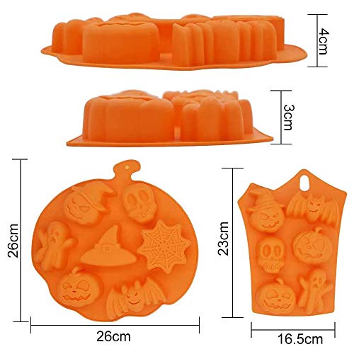 2 Moldes de Silicona para Hornear de Halloween, Molde de Chocolate de Silicona Fantasma de Halloween, para Cocina, Molde para Dulces de Fondant, Bandeja de Hielo, Decoración para Pasteles