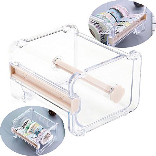 2 pcs HomDSim Washi Tape Dispenser Cutter, organisateur porte-bande de rouleau, bande de masquage bureau bande autocollant bricolage rouleau de support de coupe ruban