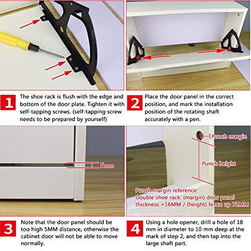 2 piezas de bisagras de acero inoxidable para zapatos, cajones armarios bisagras giratorias de repuesto para cocina sala de estar zapatero armario marco con bisagras muebles piezas de hardware