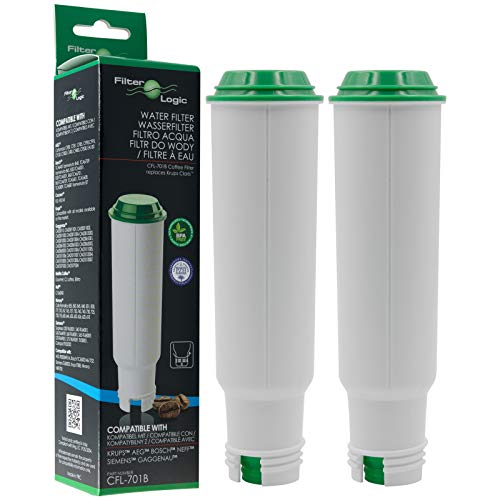 2 x FilterLogic CFL-701B - Filtro de agua reemplaza el cartucho CLARIS para Krups / Bosch / Siemens / Neff / Gaggenau / AEG / Melitta Cafetera automática - Máquina de café - Superautomática