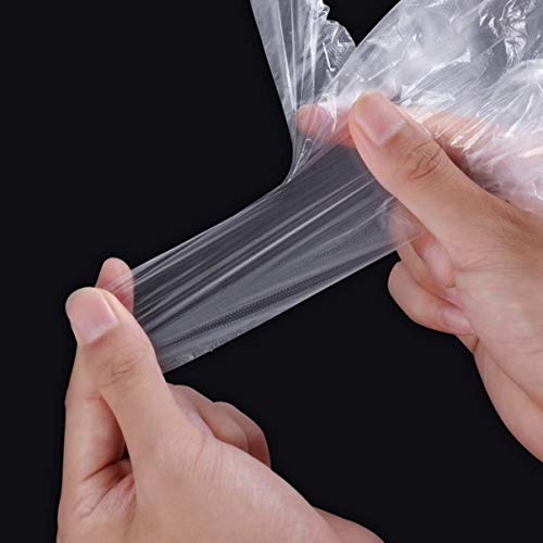 200 guantes desechables de plástico para uso alimentario, transparentes, talla única