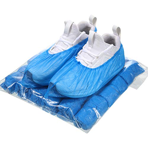 200 Piezas Cubiertas de Zapatos Desechables Cubiertas de Botas Impermeables CPE Fundas de Zapatos Antideslizantes con Caja de Almacenamiento para Protección de Piso de Alfombra Interior Exterior