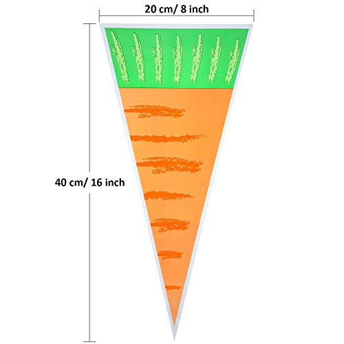 200 Piezas de Bolsa de Celofán de Cono con Patrón de Zanahoria de Pascua Bolsa de Dulces con 200 Piezas de Precintos Dorados para Favores de Fiesta de Pascua