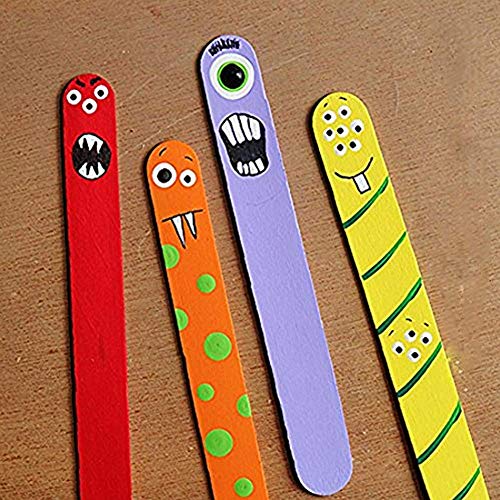 200 piezas de Madera del Arte Palillos Palos de Arte de Colores Lollipop Stick Perfecto para Artículos de Artesanía DIY Bricolaje Artesanía