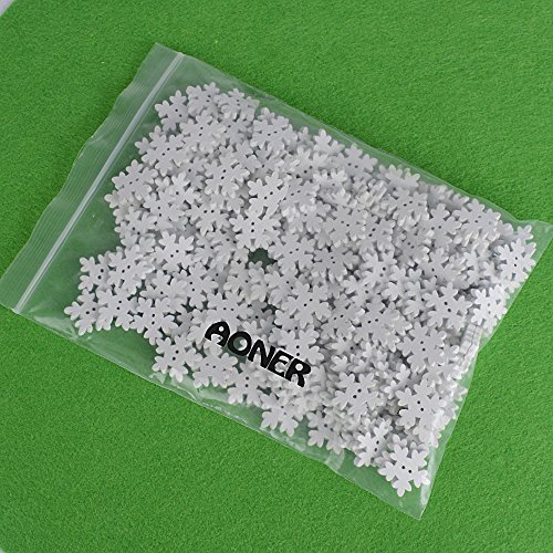 200 x Botones Blancos Copos de Nieve Madera para Manualidades DIY Scrapbooking Bricolaje Costura Artesanía 18x17x2,8mm