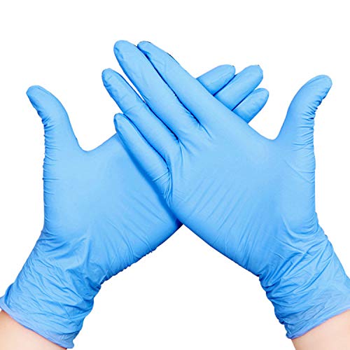 200pcs Nitrilo Guantes Desechables L Polvo Guantes Azul Libres De Látex, Dispensador Pack Cocina Universal/Lavavajillas/Trabajo/Goma/Guantes de Jardín