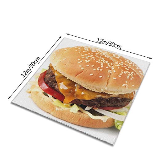 20150702-Sous-Vide-Hamburguesa-Anova-Primario Manteles individuales resistentes al calor Antimanchas Lavables Pvc Mantel individual de vinilo tejido, juego de 4 (45 x 30 cm)