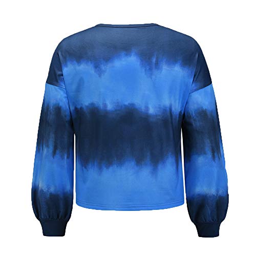 2020 OtoñO E Invierno Cuello Redondo Tie-Dye Camiseta De Manga Larga SuéTer Nuevo Degradado De Gran TamañO Abrigo Superior para Mujer