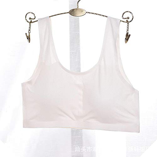 2020 - Sujetador push-up para mujer, sin costuras, sin alambre, lencería femenina, talla grande, seda helada Bralette 5XL - Blanco - 5X-Large