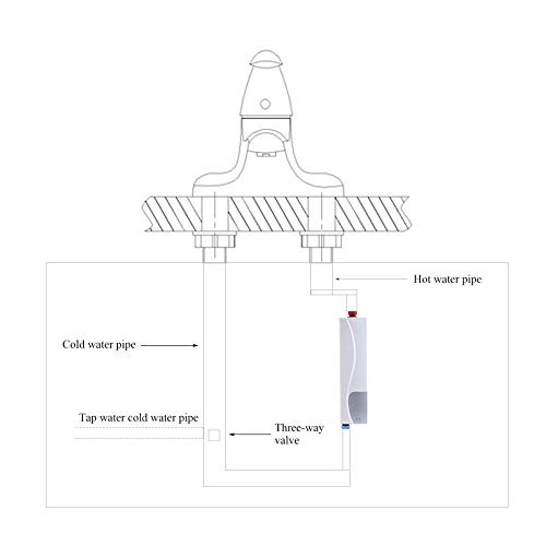 220V 3000W Mini Calentador Agua Caliente Instantáneo Sin Tanque Eléctrico Uso Cocina Baño Enchufe UE (Blanco)