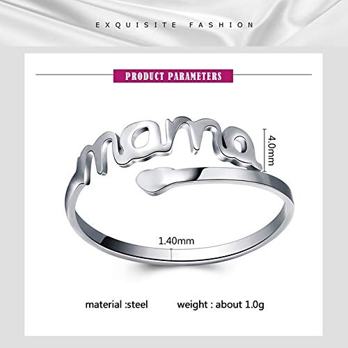 24 JOYAS Anillo Ajustable Amor de Madre para Mujer, para Las mamás más queridas