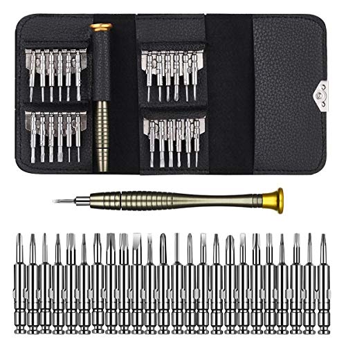 25 en 1 Destornilladores Precisión,Juego de Destornilladores,Herramientas Desmontar Kit de Reparación para Smartphone,PC, Xbox,Cámara,Reloj,Tablet PC,Gafas