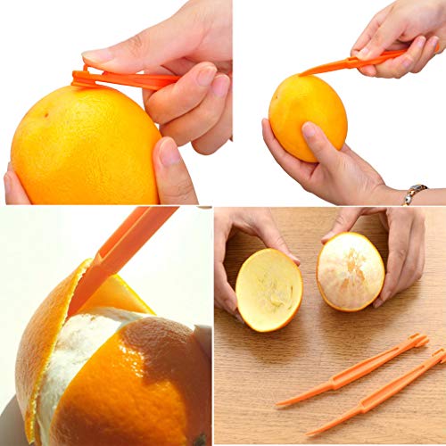 25 unids naranja cítricos peladores de plástico fácil cortador pelador fruta limón piel removedor rebanador