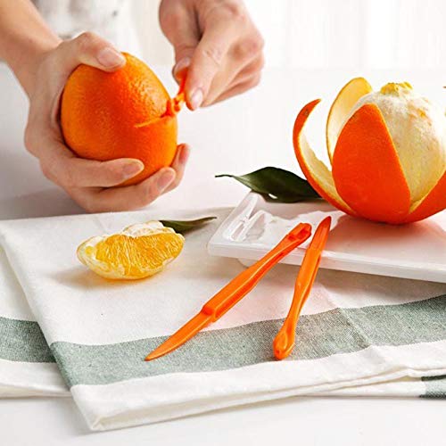 25 unids naranja cítricos peladores de plástico fácil cortador pelador fruta limón piel removedor rebanador