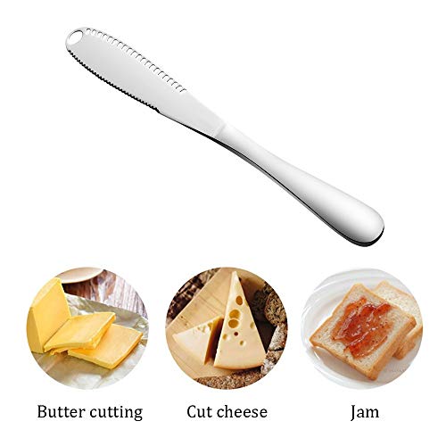 3 en 1 de acero inoxidable mantequilla de queso crema raspador máquina de cortar Espátula cuchillos de cocina Herramientas cremoso Jam Smear utensilios de cocina Gaodpz