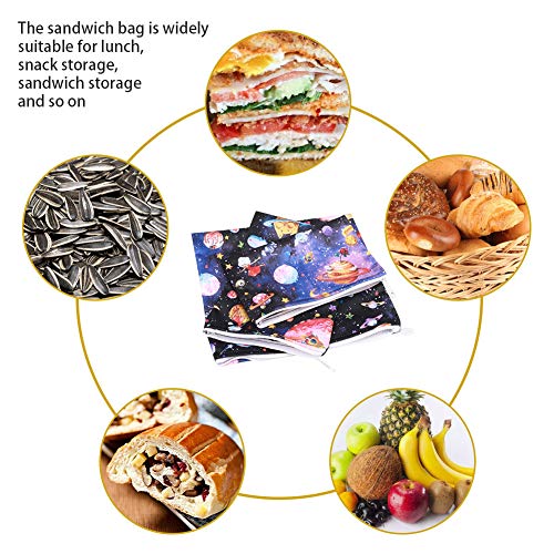 3 paquetes de bolsas reutilizables para bocadillos,bolsas de almacenamiento de alimentos ecológicas para galletas,frutos de caramelo,hamburguesas,frutas,sándwich, bolsa de almuerzo con cierre