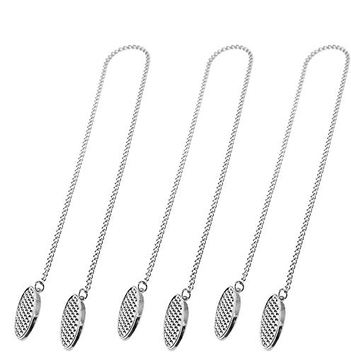 [3 pcs] 48 cm/18.9inch Clips de Servilleta de Cadena de Acero Inoxidable Delantal Toalla Baberos Cadena Metal Clip de Fijación de la Servilleta - Servilletero de Plata Correa para el Cuello Cordón