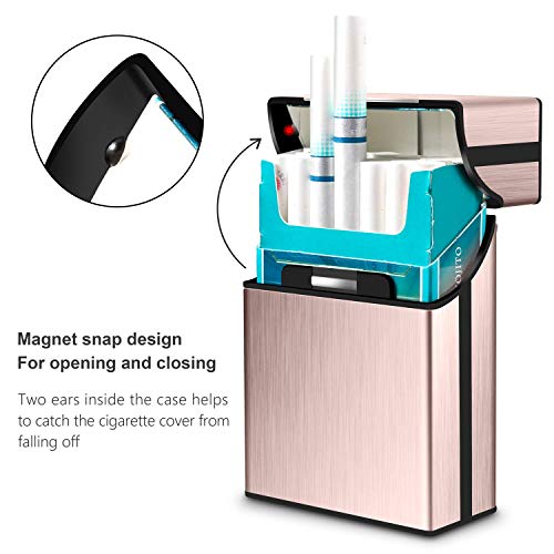 3 Piezas Portátil Caja de Cigarrillo,Cigarette Case de la aleación de Aluminio,Caja Cigarrillo con la Cerradura magnética para 20 Cigarrillos