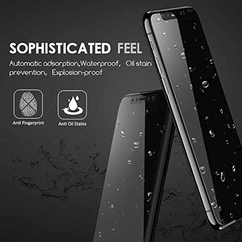 [3-Unidades] Protector de Pantalla iPhone X, Unitee Protector Cristal Vidrio Templado Premium 9H Dureza [2.5D Touch][Alta Definicion] [Anti-Explosion] [HD-display] para iPhone X